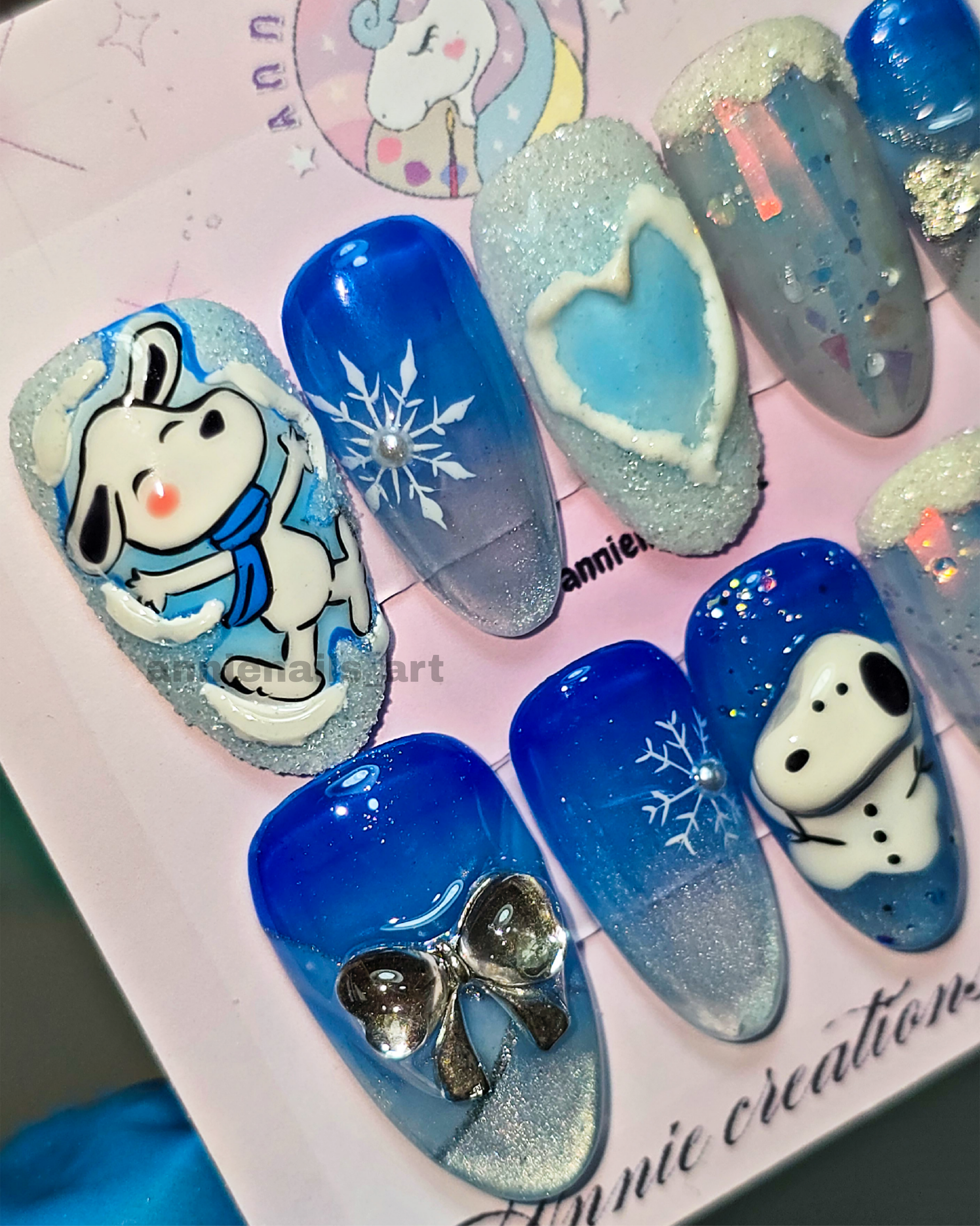 Uñas Snoopy En La Nieve