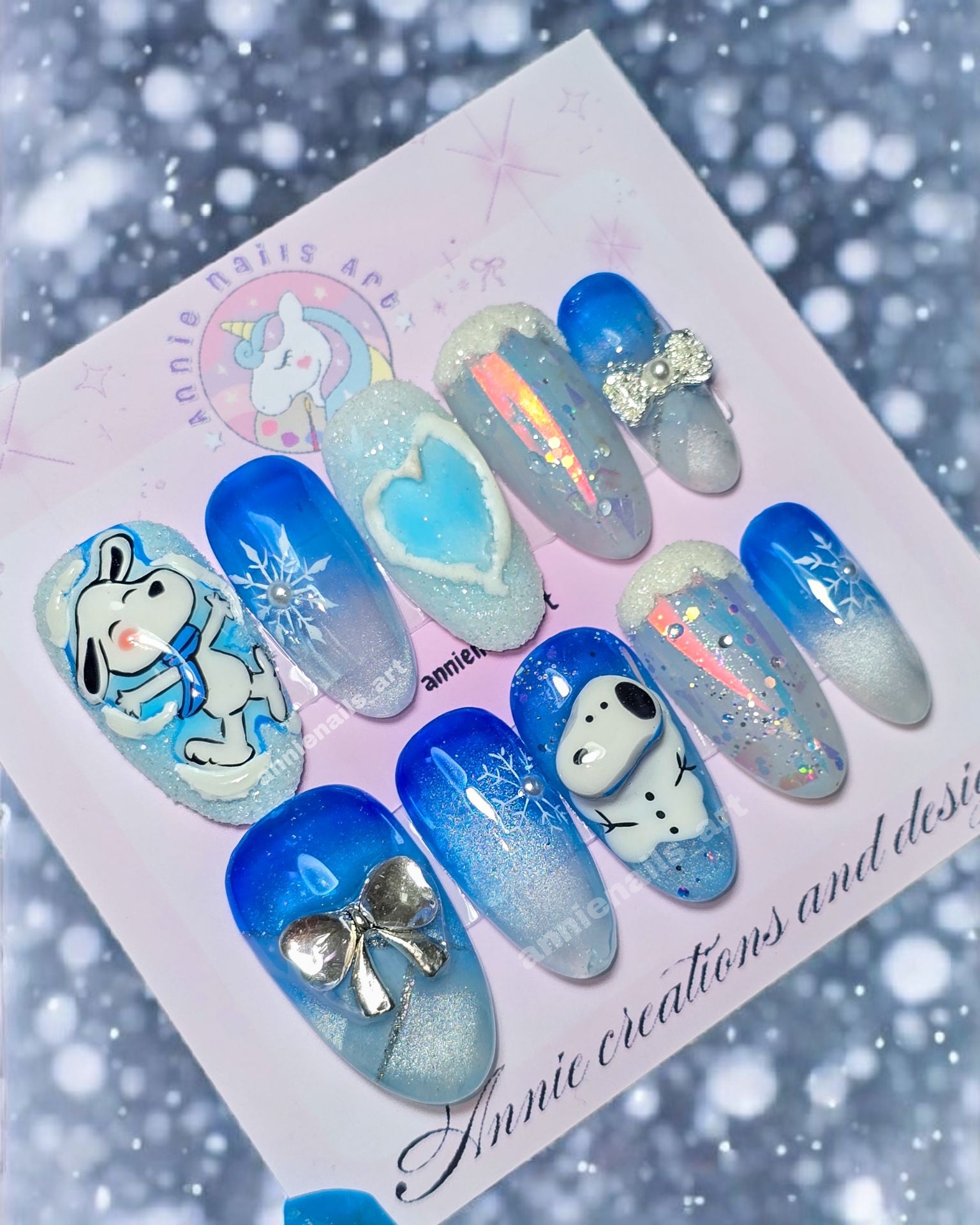 Uñas Snoopy En La Nieve