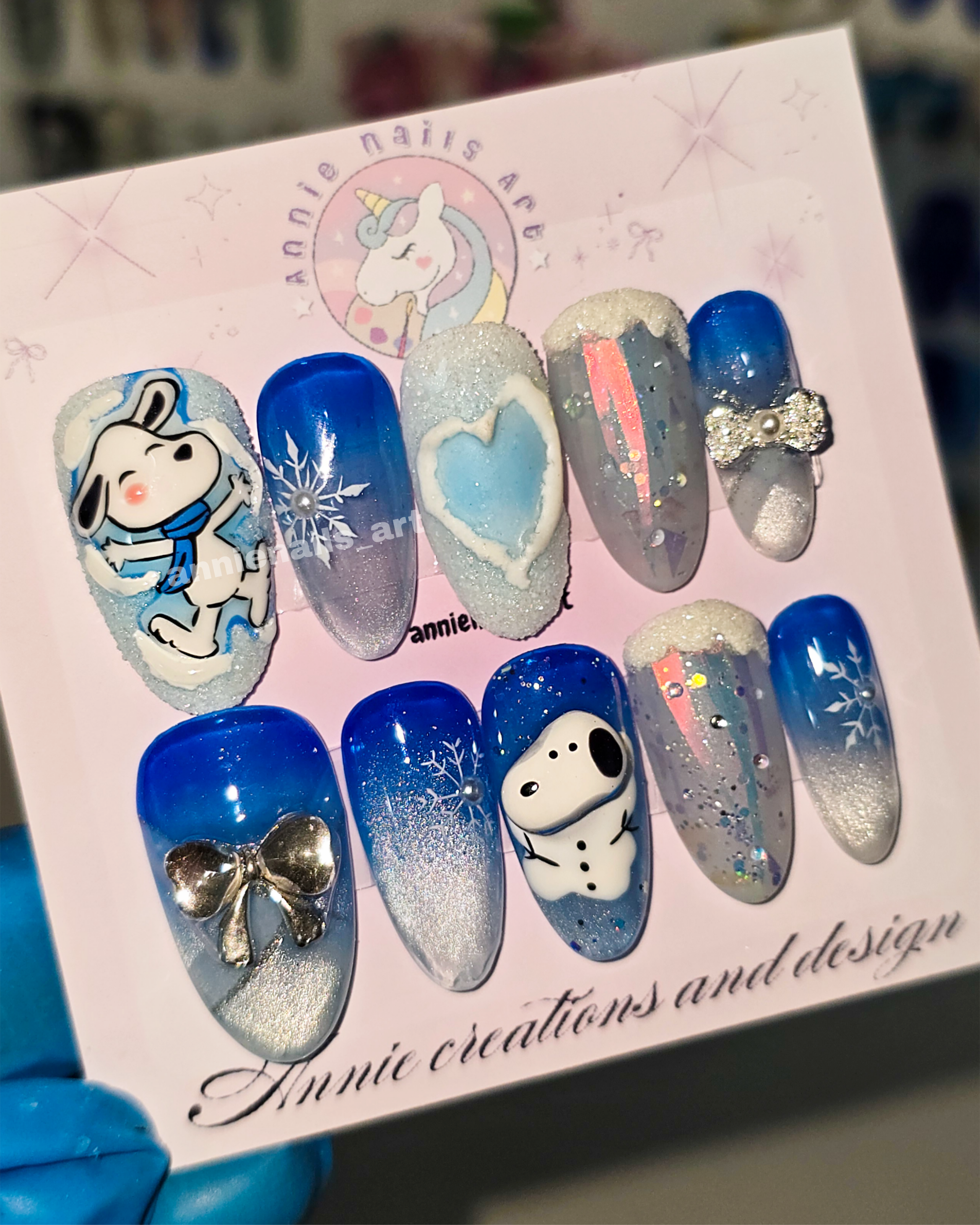 Uñas Snoopy En La Nieve