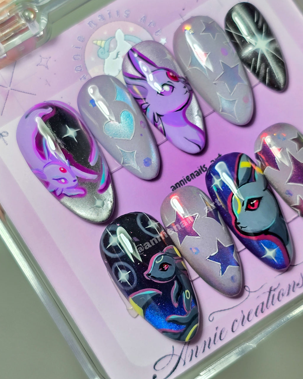 Uñas Pokemon Espeon y Umbreon